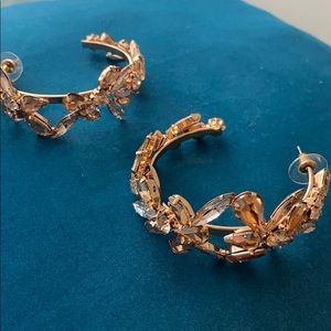 Floral heavy gold hoops